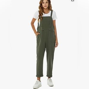 Kissonic Cotton Linen Overalls Wide Leg Harem Pants